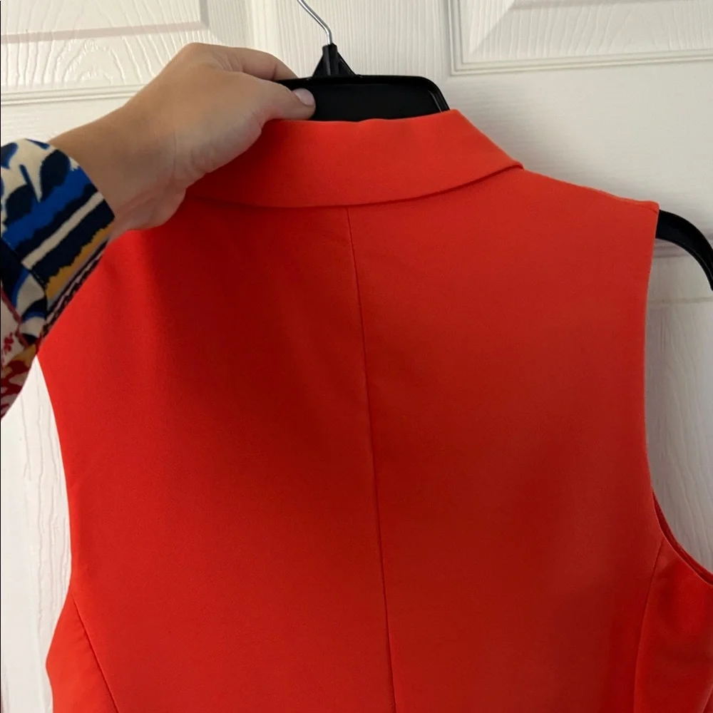 Love Tree Sleeveless Blazer Vest in Bright Orange - Picture 4 of 4